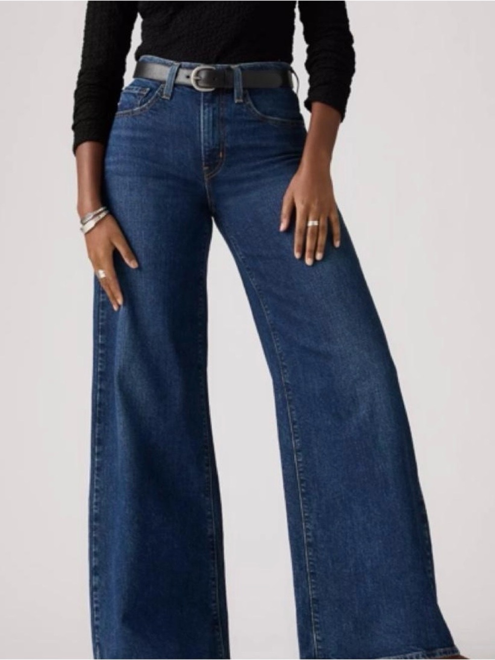 Levi's Dark Blue Wide-Leg High-Rise Jeans